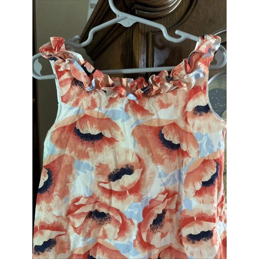 Janie and Jack Bright Mix Poppy Print Ruffle‎ Dress Girls Size 3 GUC